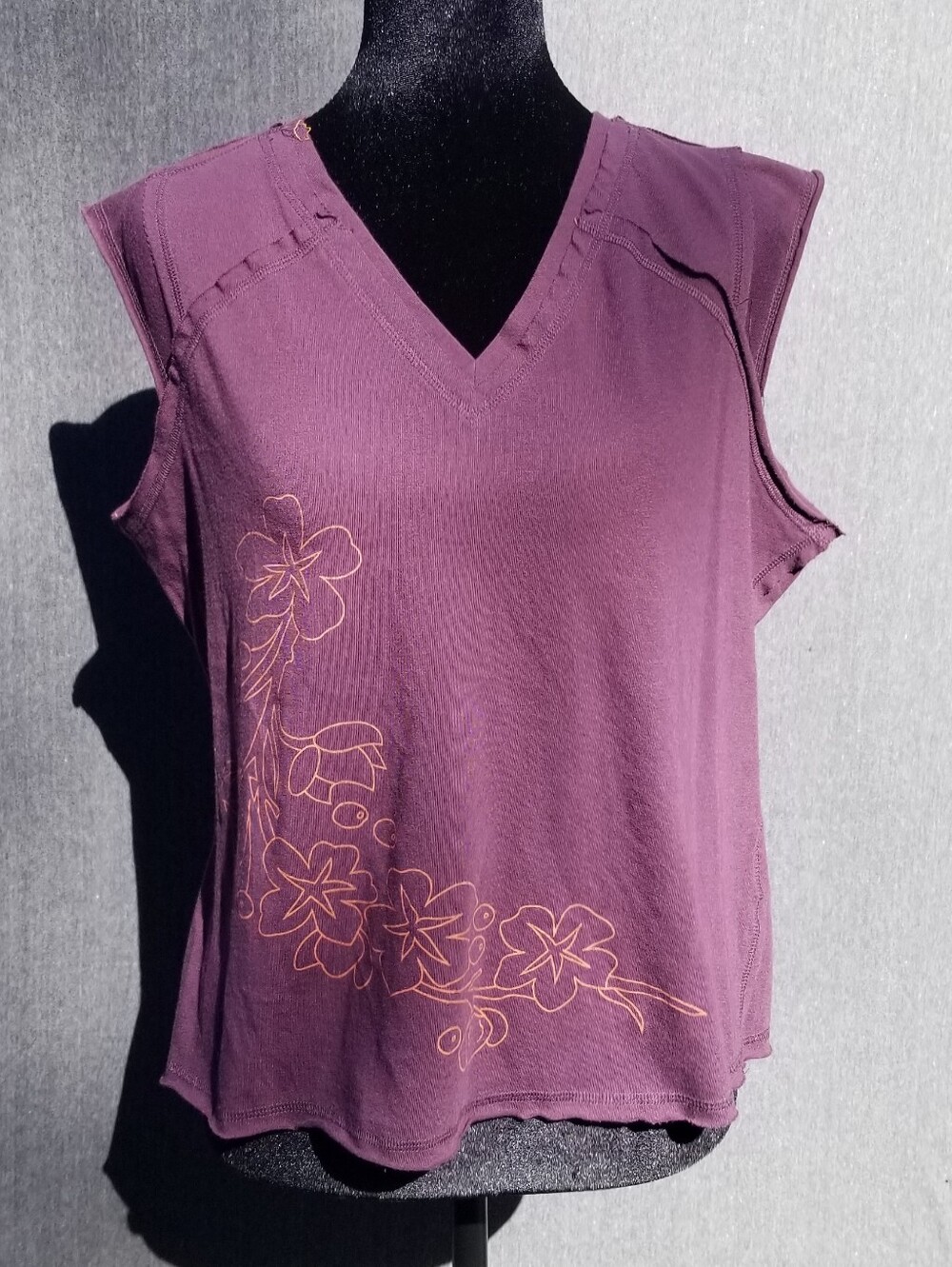 Royal Robbins Purple V-Neck Floral Tank 5